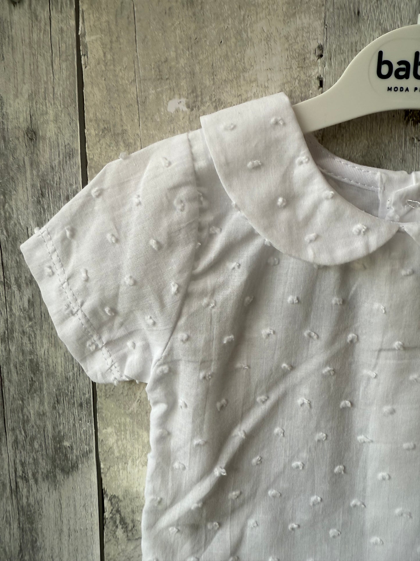 Babidu Baby Boy White Peter Pan collar top