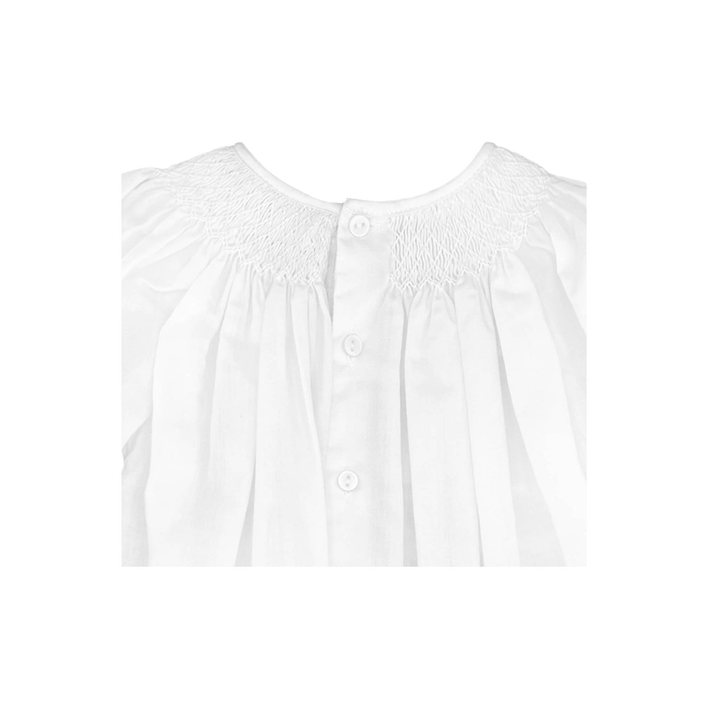 White Smocked Gown with Bonnet