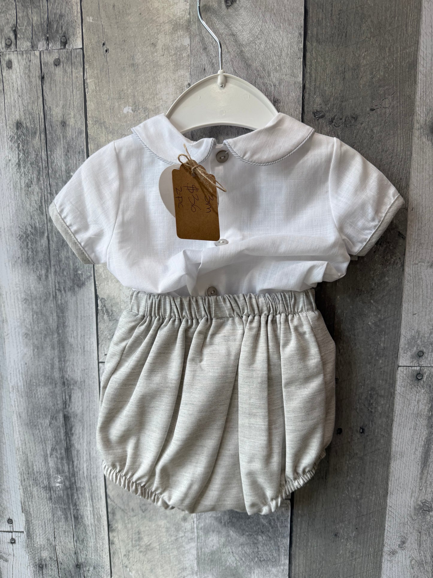 Baby Boy Peter Pan Collar & shorts set