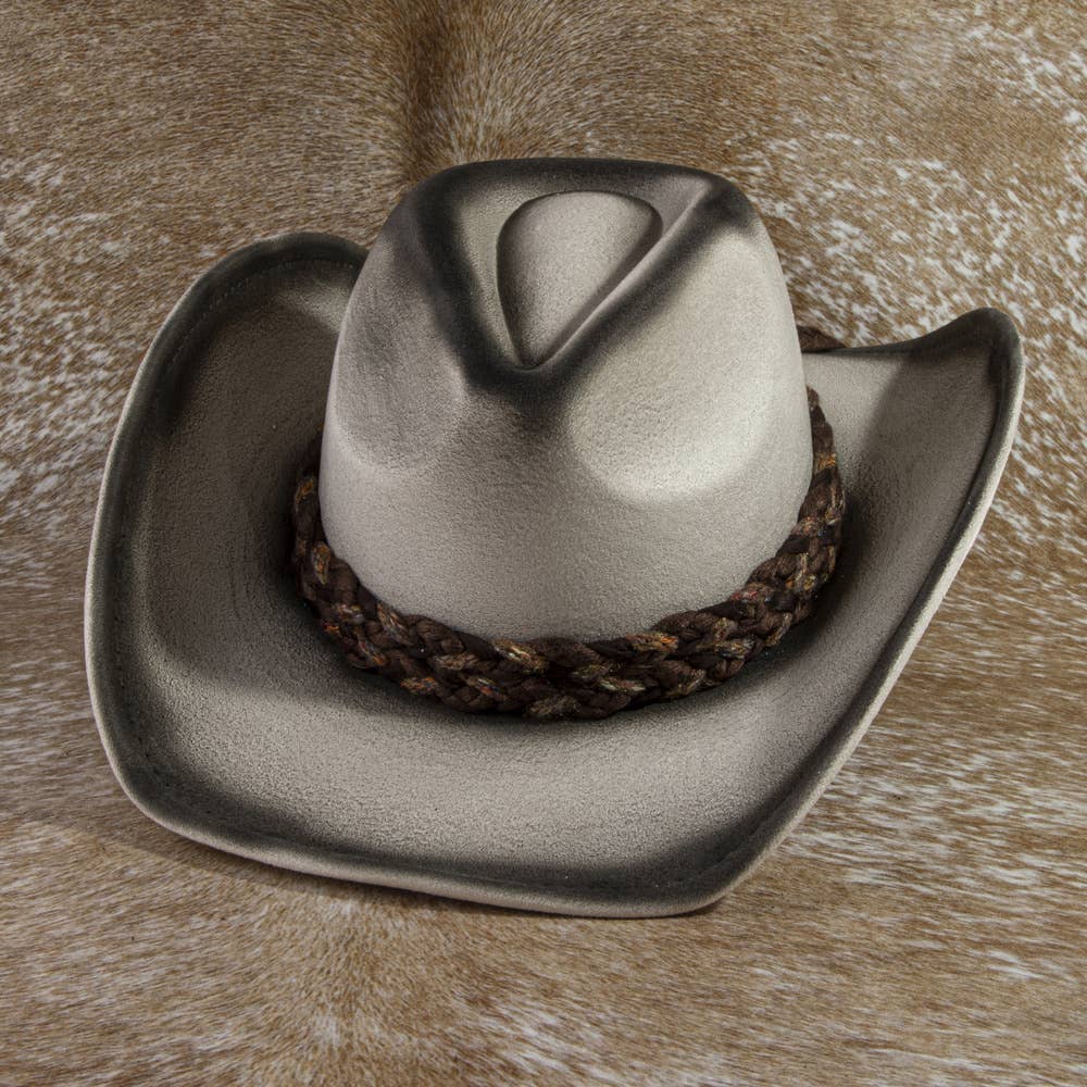 Braided Band Suede Cowboy Hat: KA