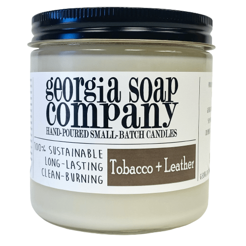 Georgia Soap Company - Tobacco + Leather Classic Soy Candle: 8 oz.