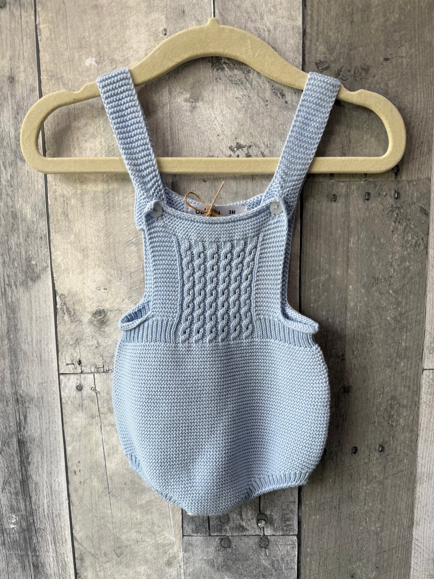 Babidu Baby Boy Blue Knit Romper