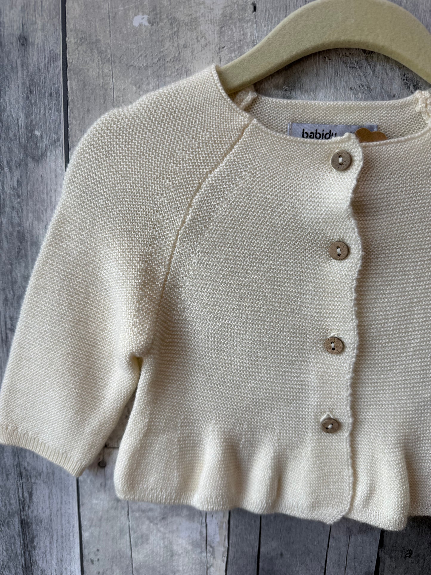 Babidu Baby lightweight ivory cardigan
