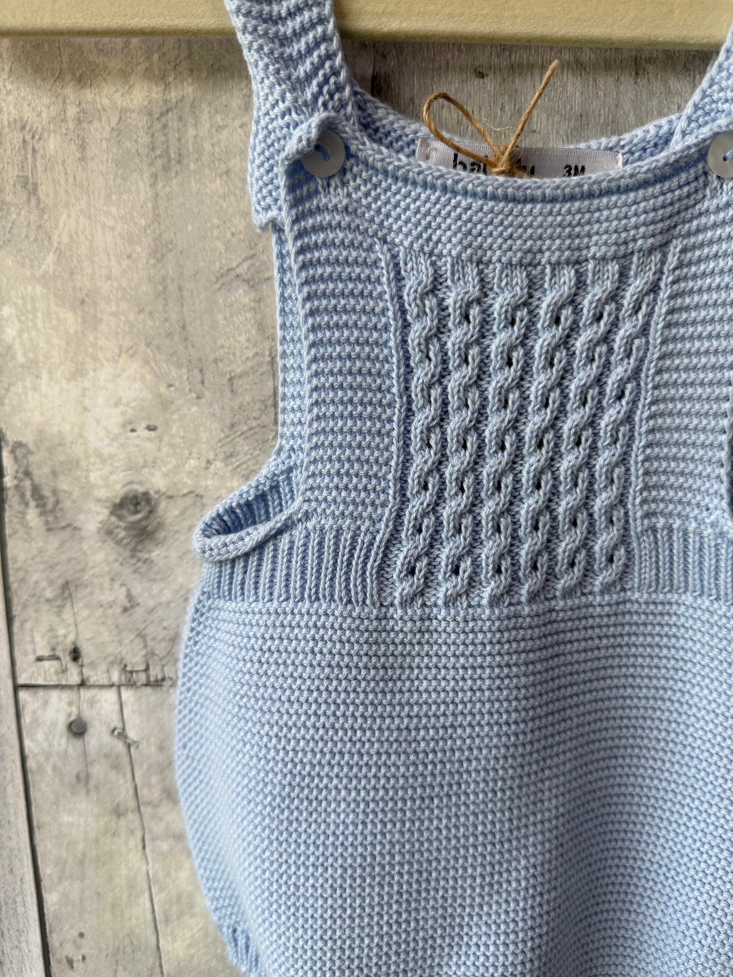Babidu Baby Boy Blue Knit Romper