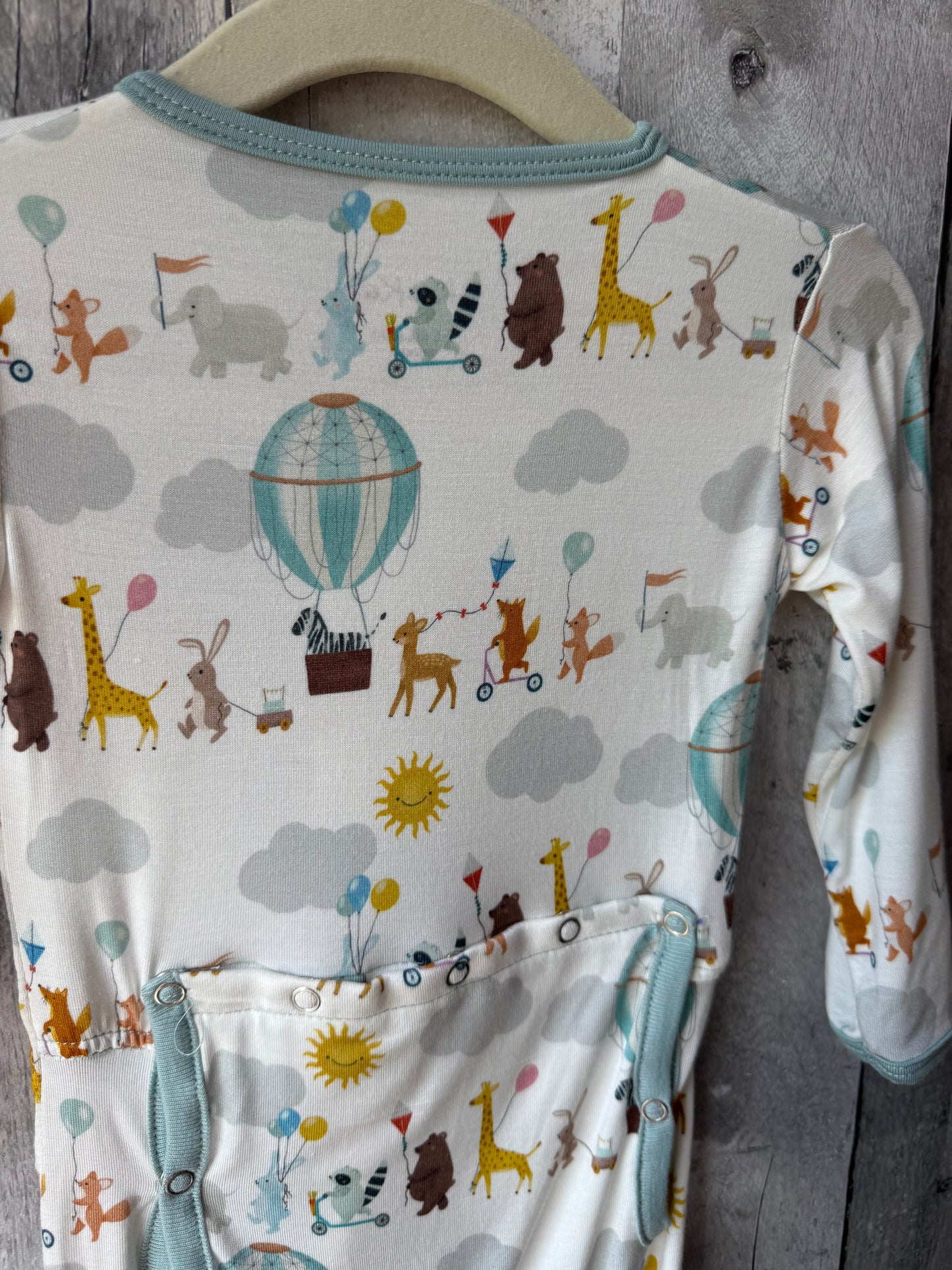 KicKee Pants Footie Pajamas with 2-Way Zip // Hot Air Balloon Parade