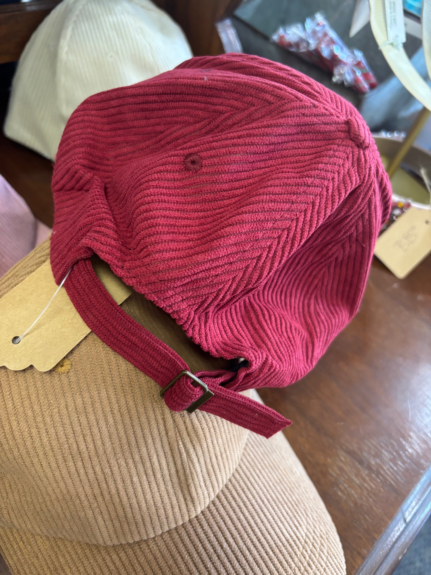 Corduroy Ball Cap with adjustable buckle