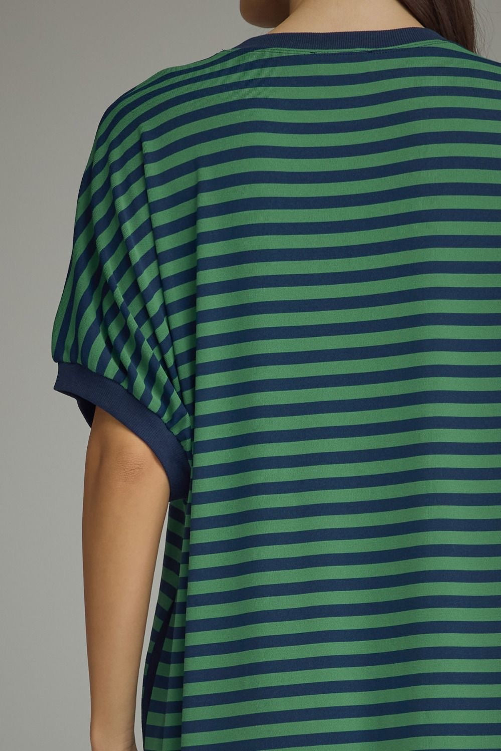 Navy/Green Striped Athleisure Dress