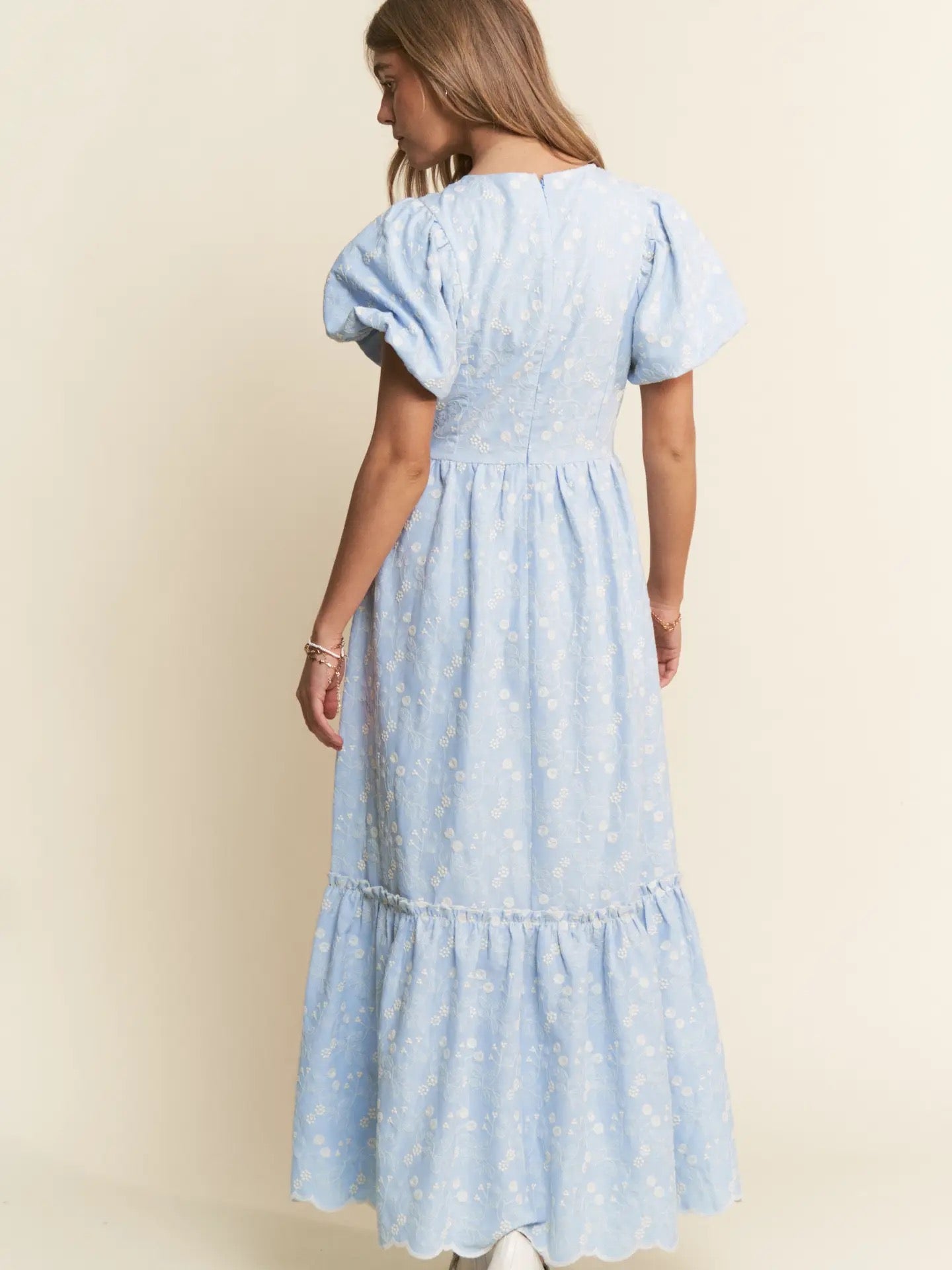 Finely Floral Embroidered Maxi Dress