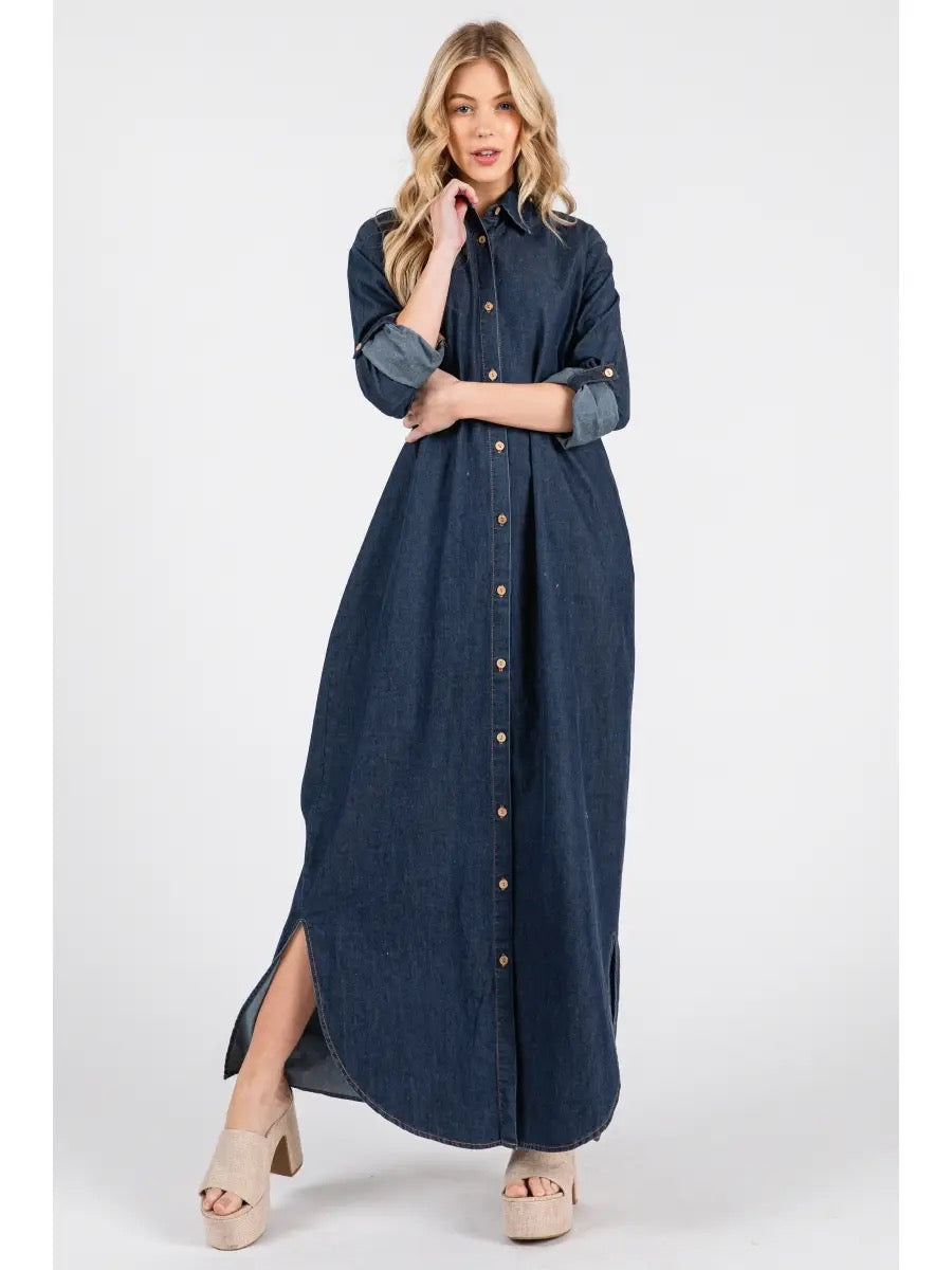 Dark Denim Maxi Dress
