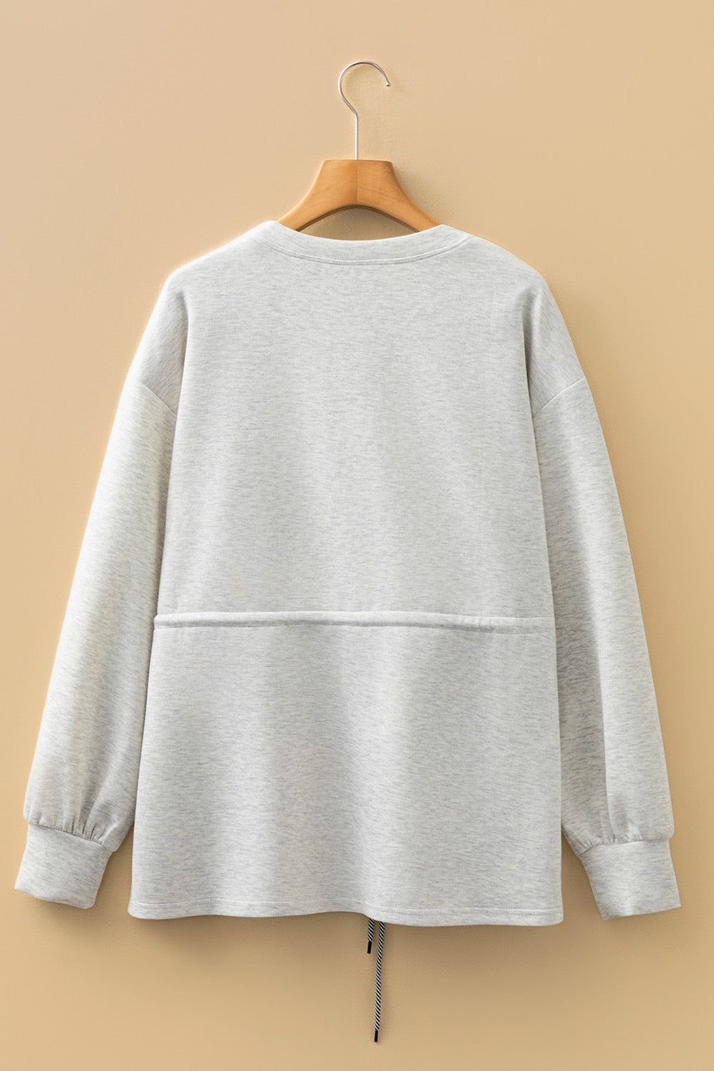 Grey Hi-Lo Cotton Shirt with drawstring Belt