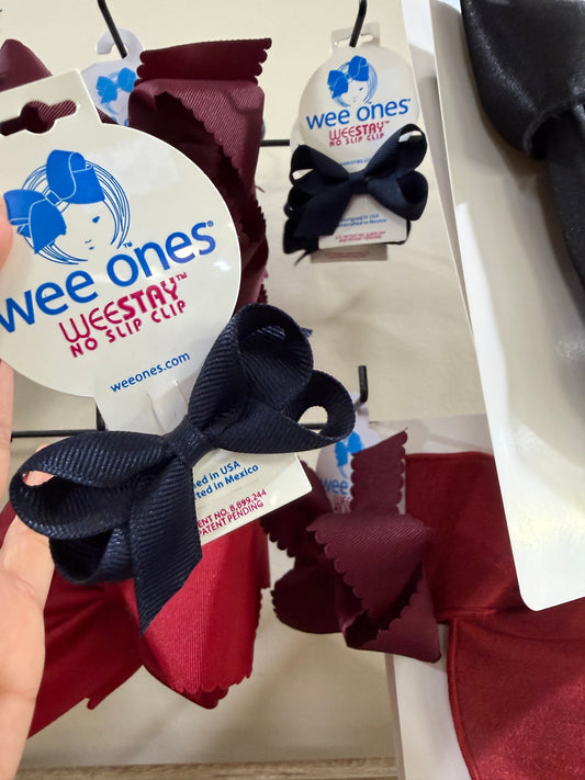 “Baby” Knot tied Wee Ones Hair Bow // Navy