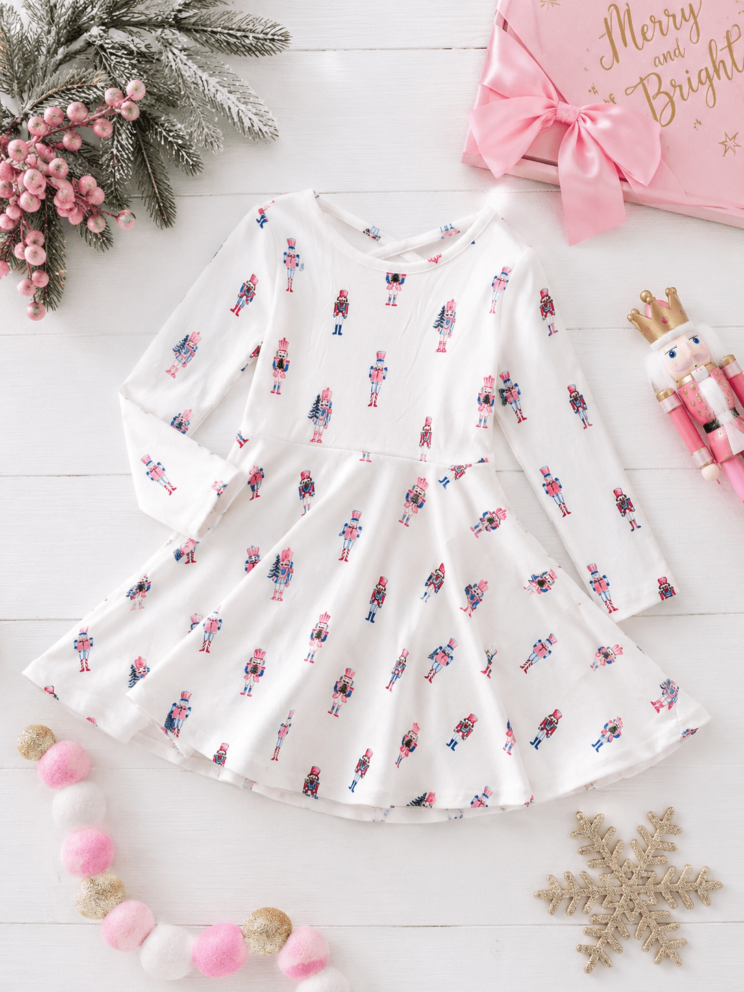 The Hair Bow Company - Pink Nutcracker Christmas Twirl Dress: 7y