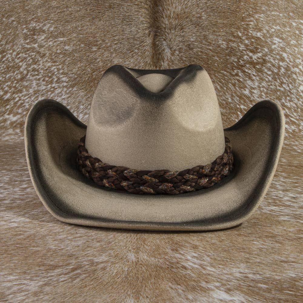 Braided Band Suede Cowboy Hat: KA