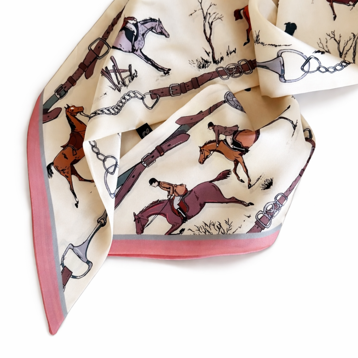 Ellison+Young - Heritage Equestrian Jumbo Twilly Scarf – Horse & Bridle Print