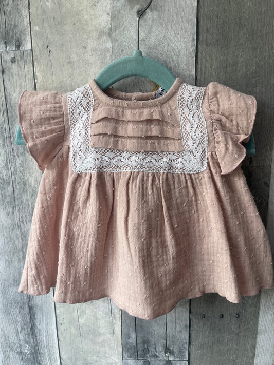 Babidu Toddler Infant dress set // Dusty Pink