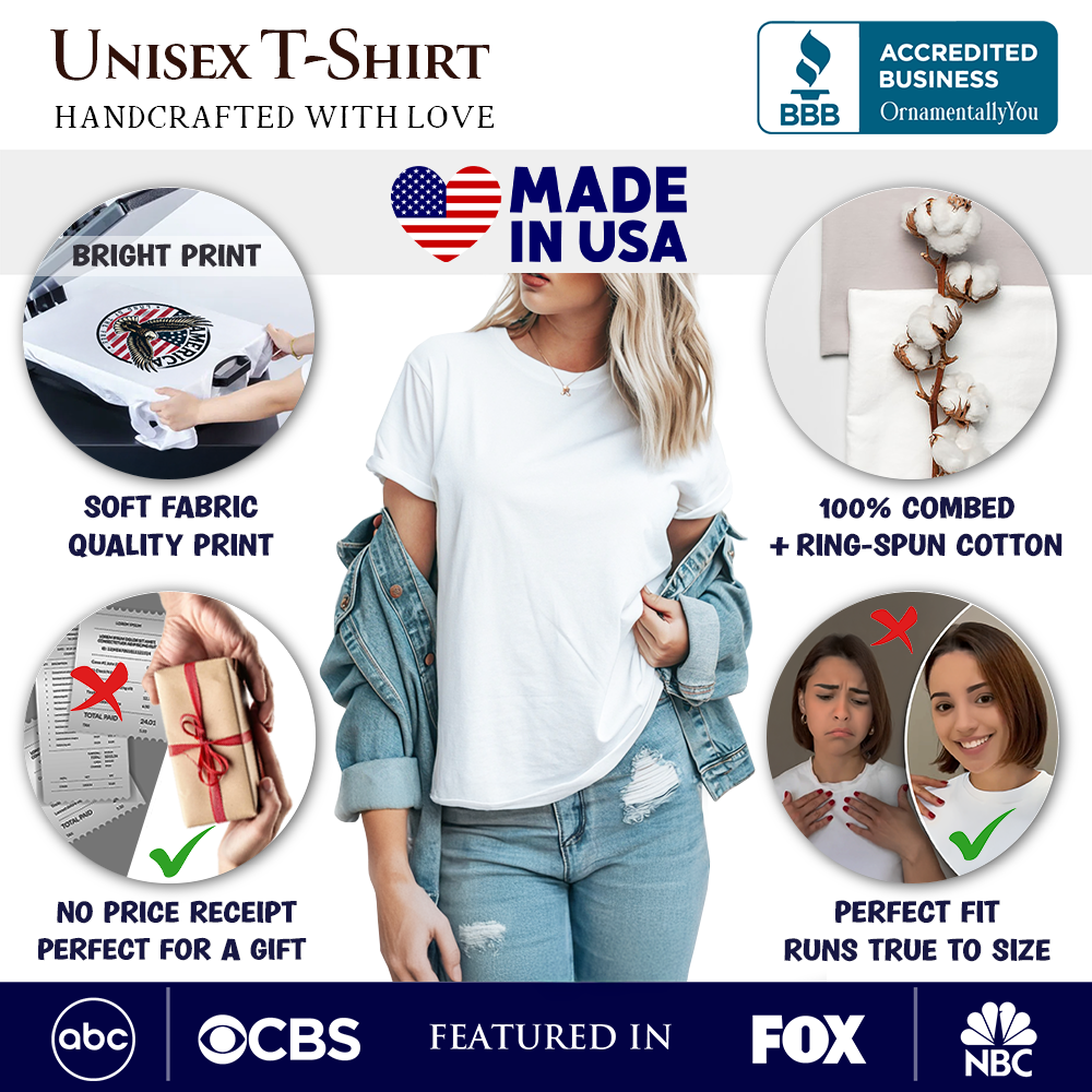 America Land of the Free T-Shirt – Retro Floral Independence