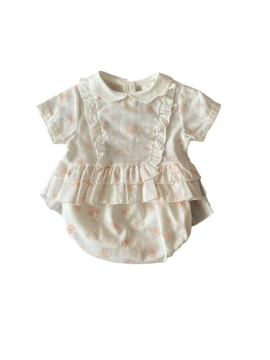 2-PIECE Pink on White PRINTED GIRL SET