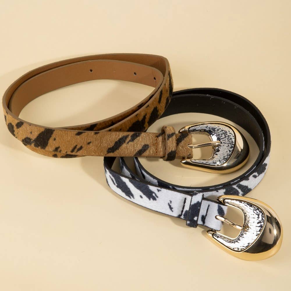 Western Cowhide Vegan Leather Belt