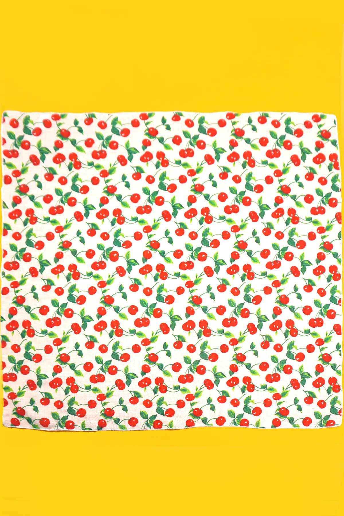 COTTON CHERRY PRINT SILKY FEELING BANDANA SCARF
