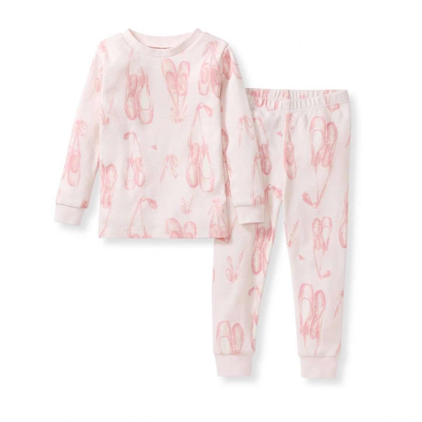 Ballet Slippers Organic Cotton Two-Piece Pajamas: 8Y