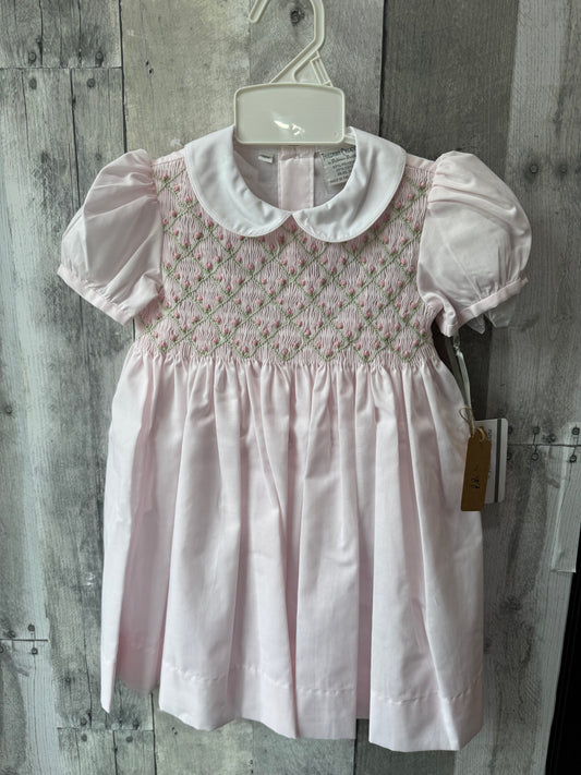Feltman Brothers Pink Floral embroidered smocked dress