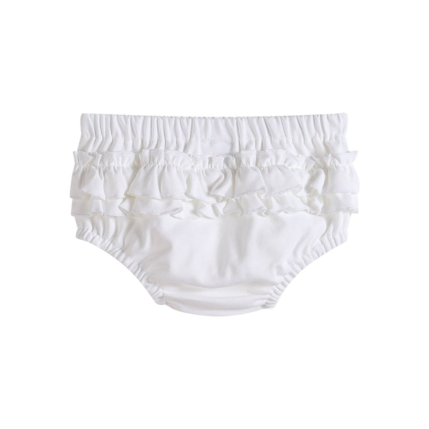 2 pc Light Blue and White Ruffle Knit Cotton Baby Bloomers