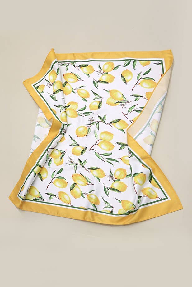 LEMON SILKY FEEL BANDANA SCARF