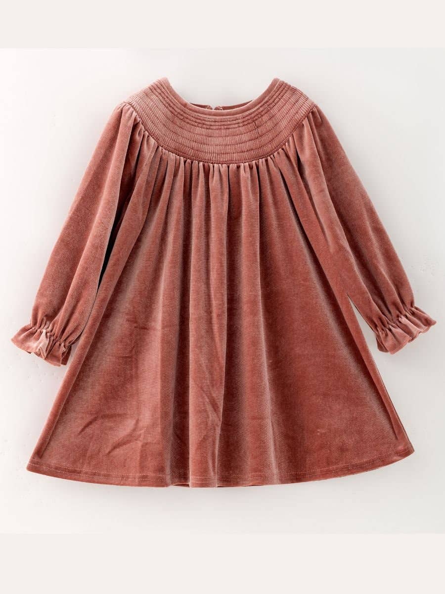 The Hair Bow Company - Classic Smocked Holiday Girls Velvet Dresses: Green / 7Y