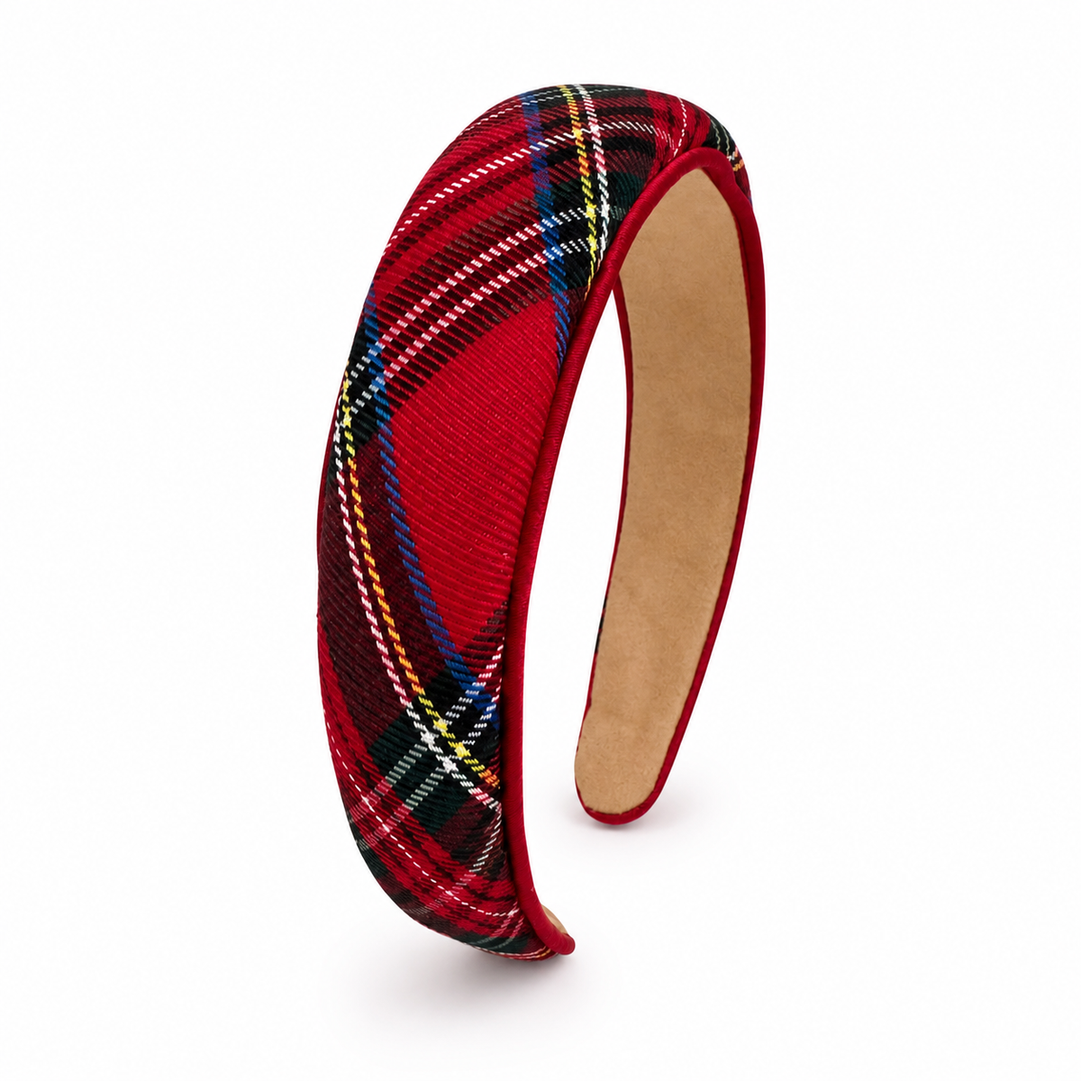 Ellison+Young - Ellison+Young Holiday Satin Plaid Piped Headband, Limited Edition: Heritage Black Tartan