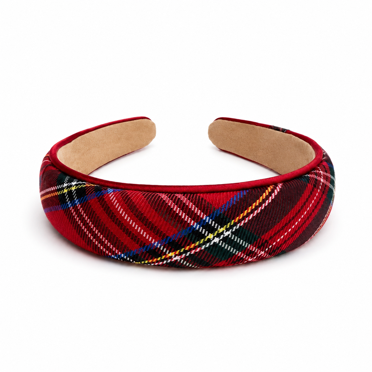 Ellison+Young - Ellison+Young Holiday Satin Plaid Piped Headband, Limited Edition: Heritage Black Tartan