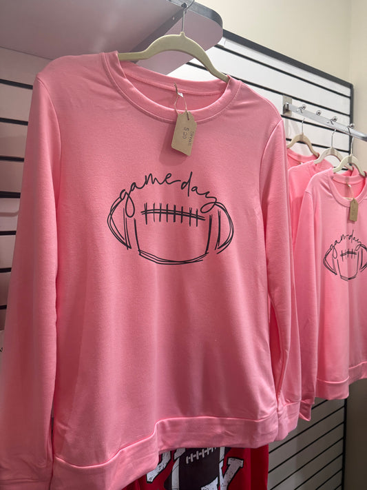 Game Day lightweight pink pullover