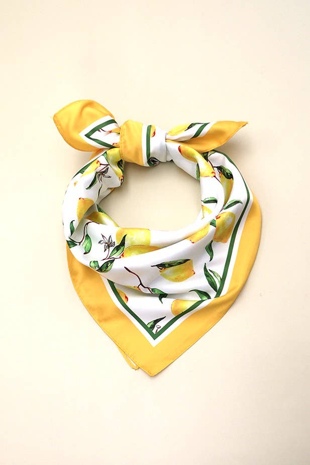 LEMON SILKY FEEL BANDANA SCARF