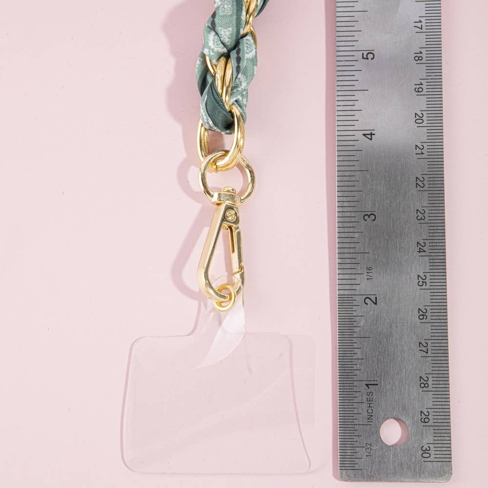 Anarchy Street - Leopard Scarf Chain Phone Wristlet Strap: BRG2