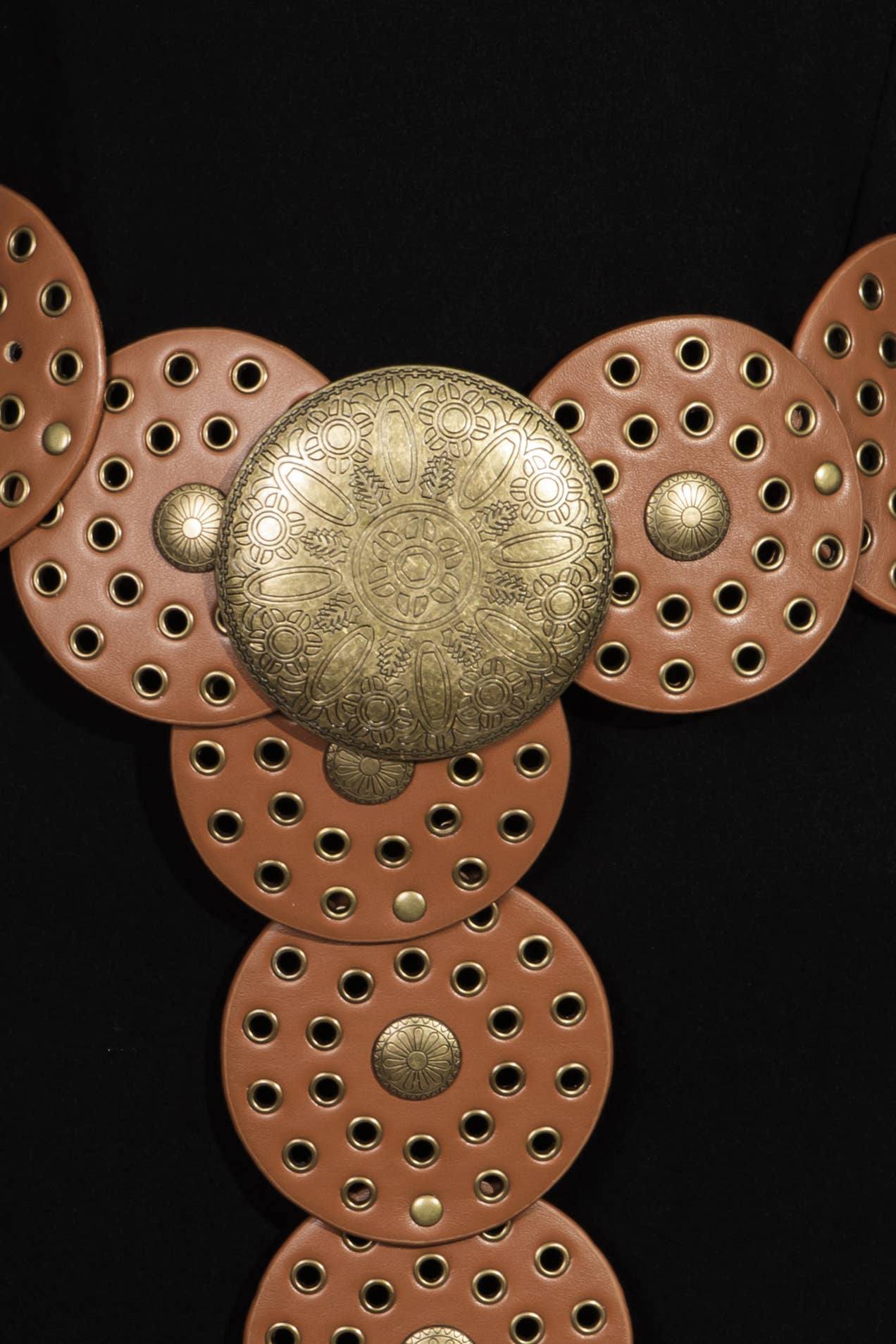 Faux Leather Western Bohemian Disc Belt