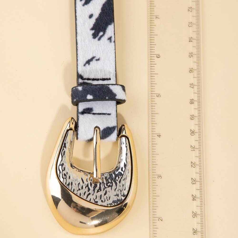 Western Cowhide Vegan Leather Belt