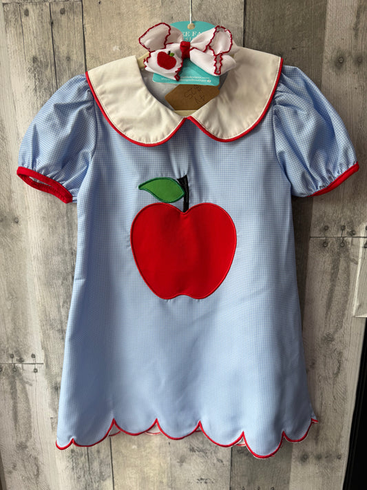 Back-to-School 🍎 Apple appliqué dress w/ Bow