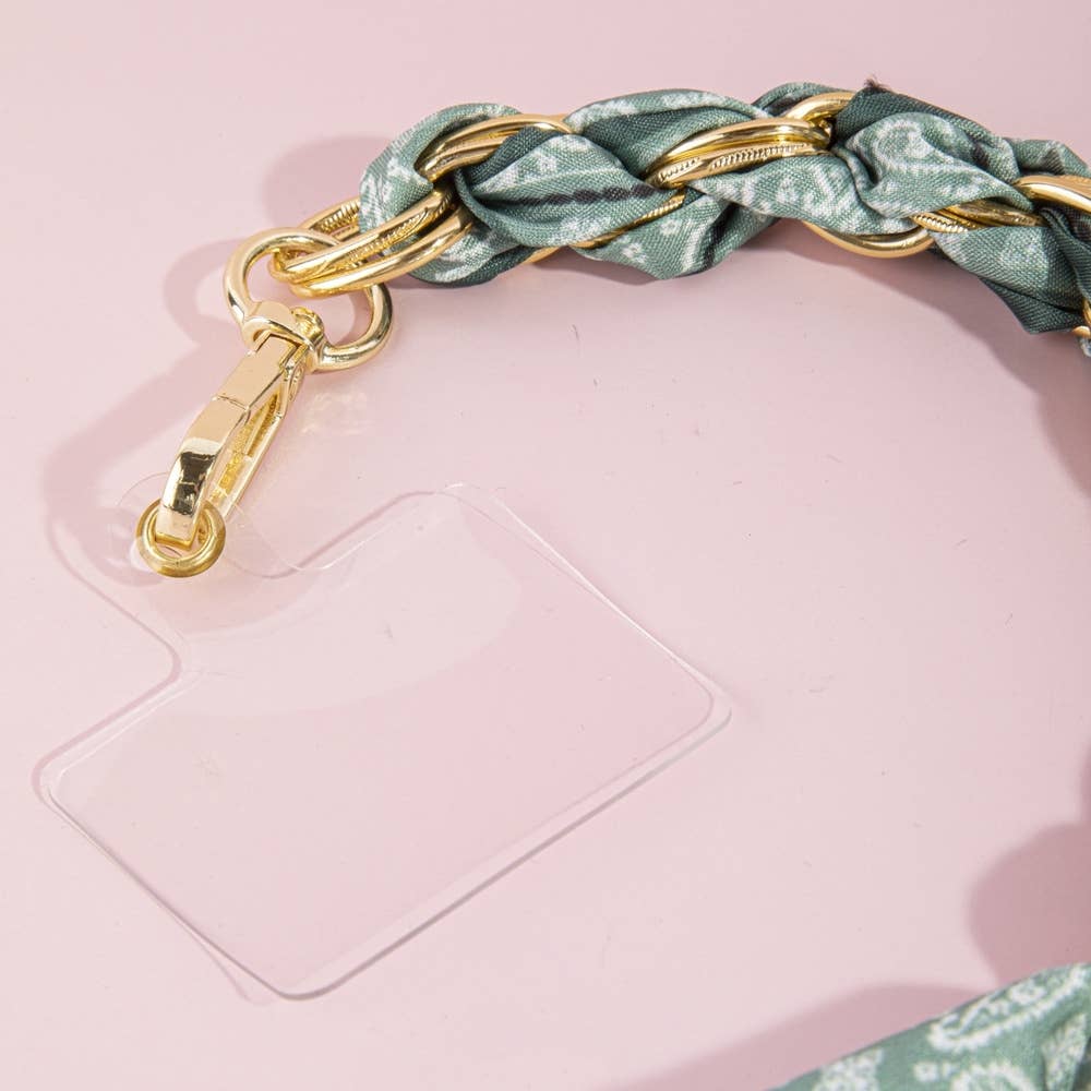 Anarchy Street - Leopard Scarf Chain Phone Wristlet Strap: BRG2