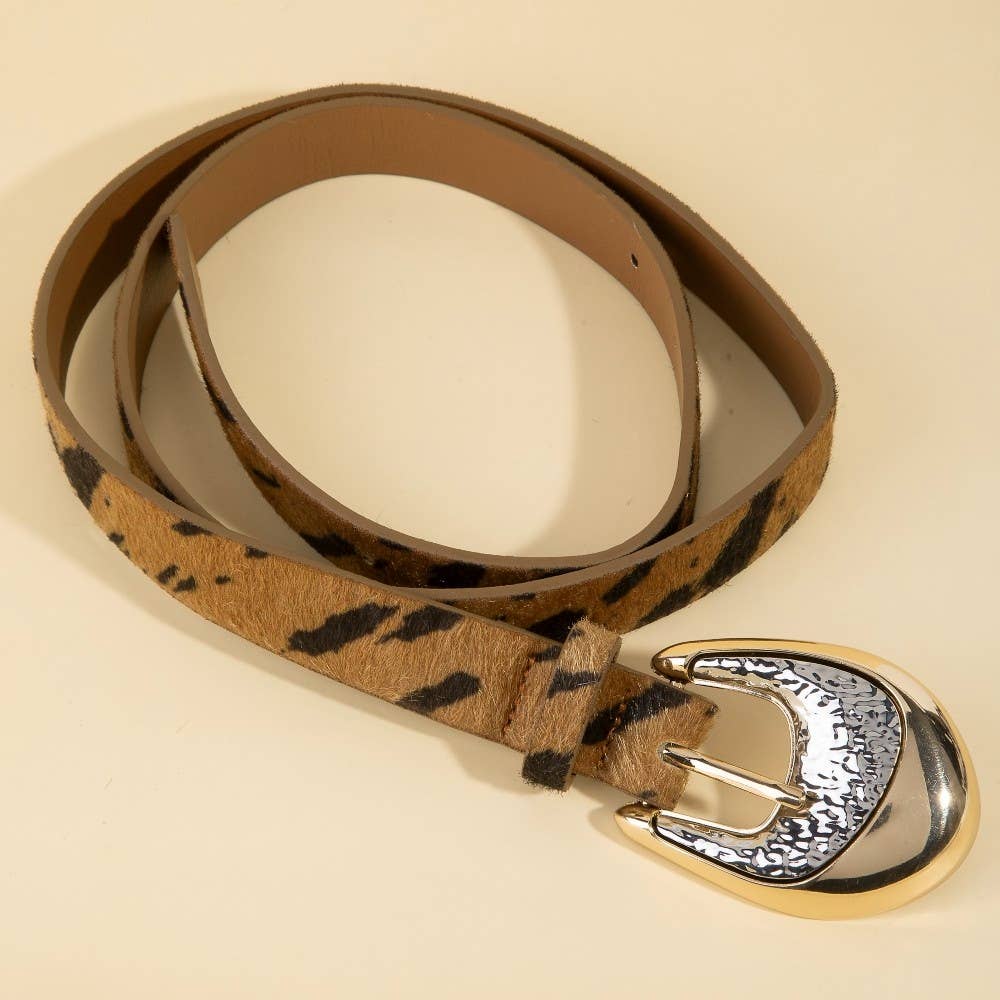 Western Cowhide Vegan Leather Belt