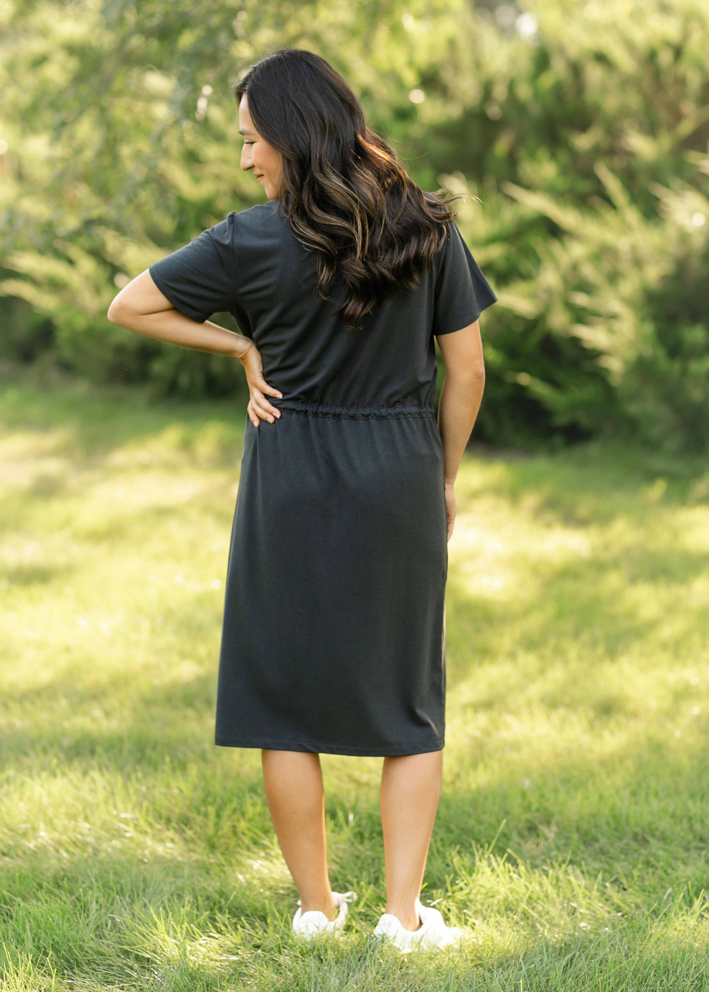 Scout Zip Front Athletic Midi Dress: Birch