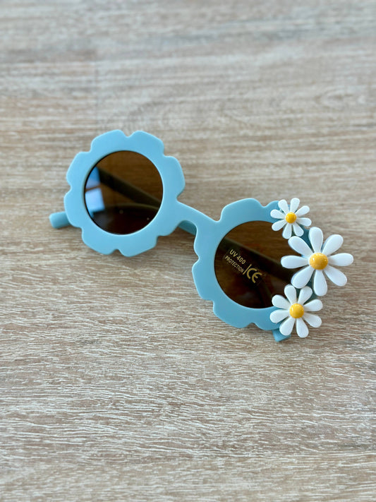 Picki Nicki - Children's Kid-Sized Sunglasses with Flowers: Matte Blue