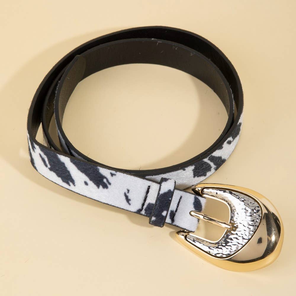 Western Cowhide Vegan Leather Belt