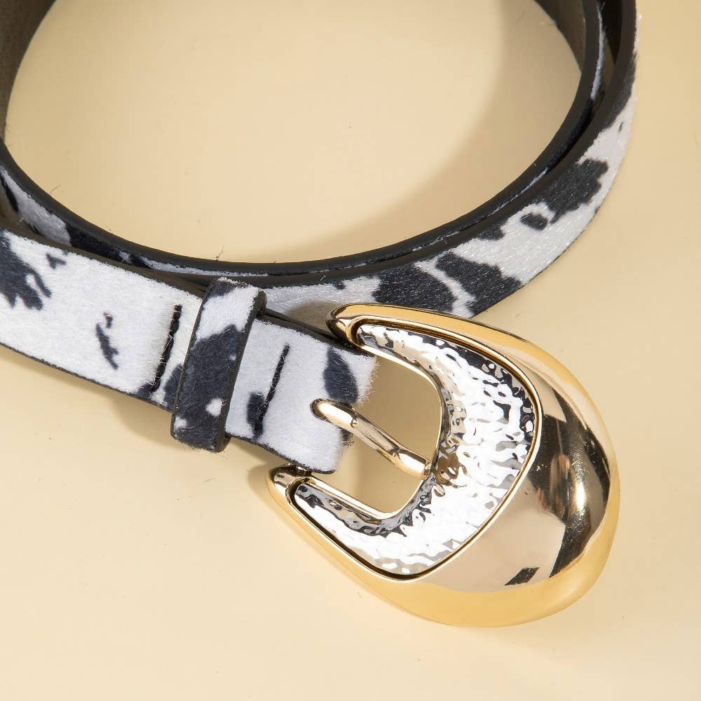 Western Cowhide Vegan Leather Belt
