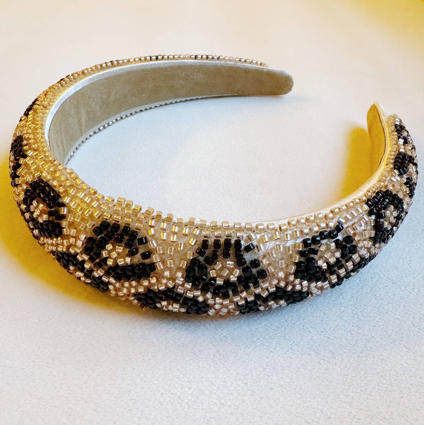 Beaded In Art Headband: Leopard