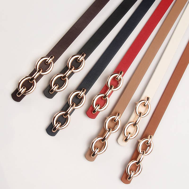 Lily Clothing - Alloy buckle versatile dress west decorative belt: RED / (OS) 1