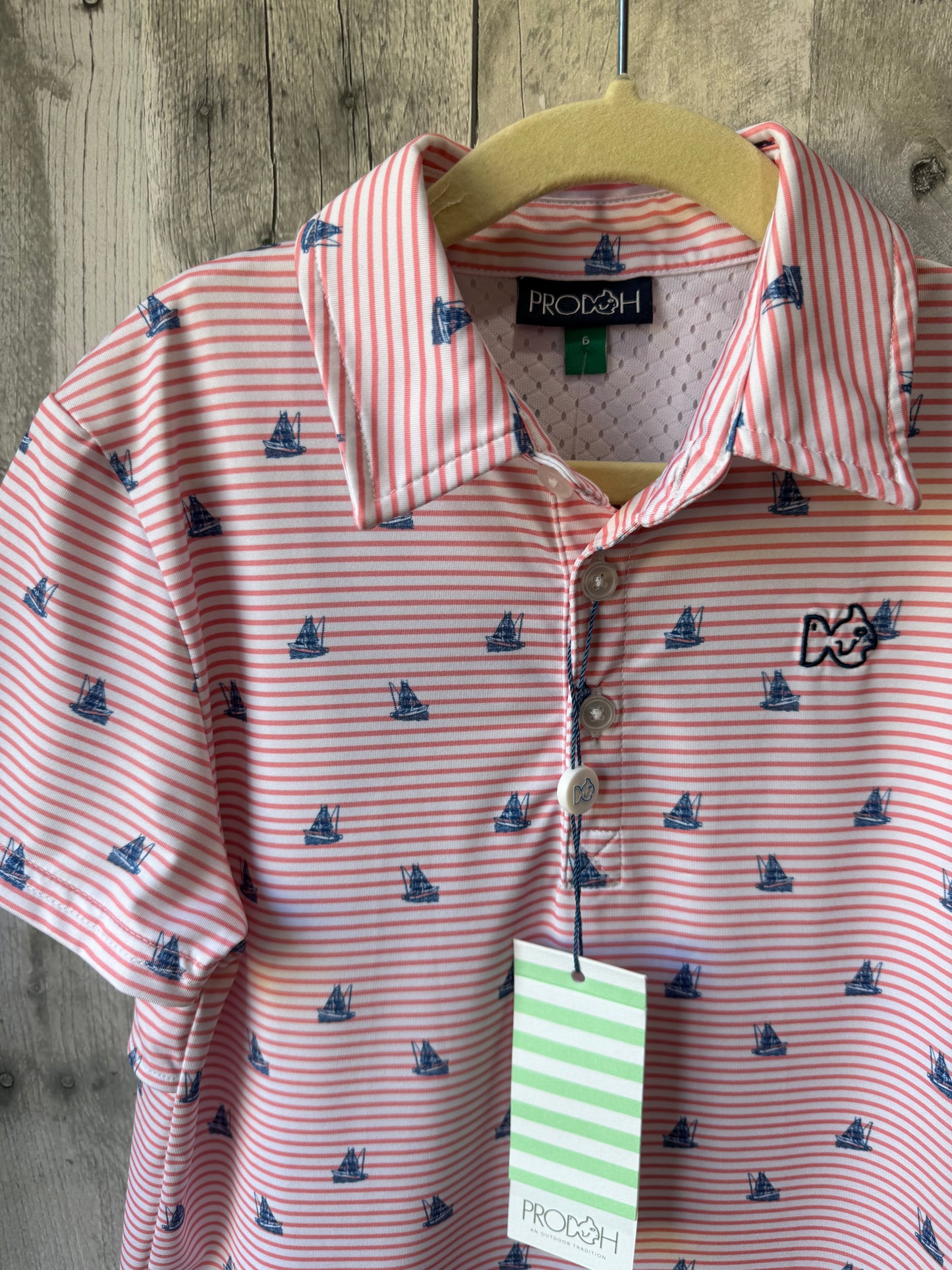 Prodoh Boys Sailboat Dry-Fit Polo 6T