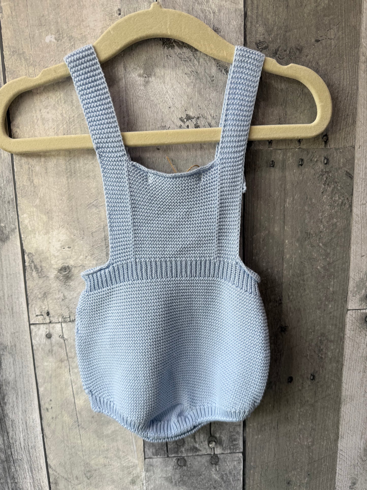 Babidu Baby Boy Blue Knit Romper