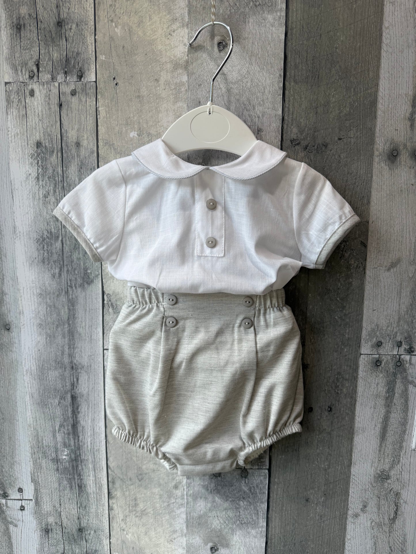 Baby Boy Peter Pan Collar & shorts set