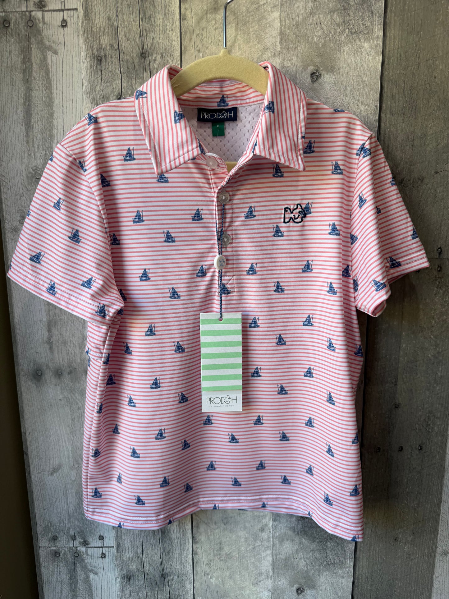 Prodoh Boys Sailboat Dry-Fit Polo 6T