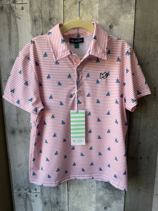 Prodoh Boys Sailboat Dry-Fit Polo 6T