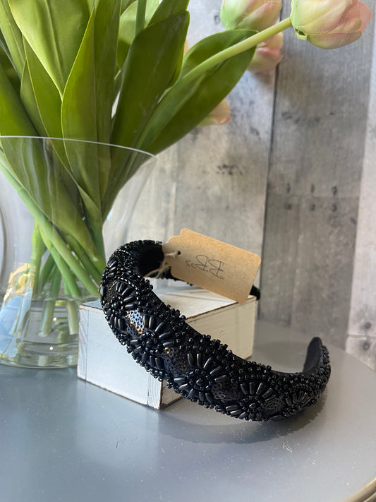 Noir Beaded Headband